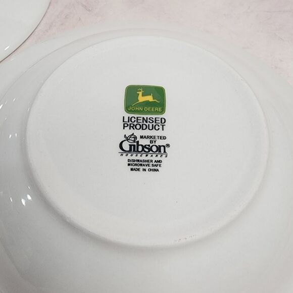 Set of 2 - John Deere 8.75" Dia Cereal Soup Bowls Gibson - Picture 10 of 11